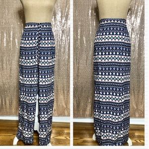 H&M Aztec pattern maxi skirt pink aqua